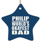 Philip World's Okayest Dad - Star Ornament