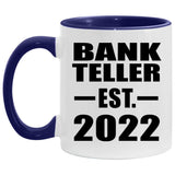 Bank Teller Established Est. 2022 - 11oz Accent Mug Purple