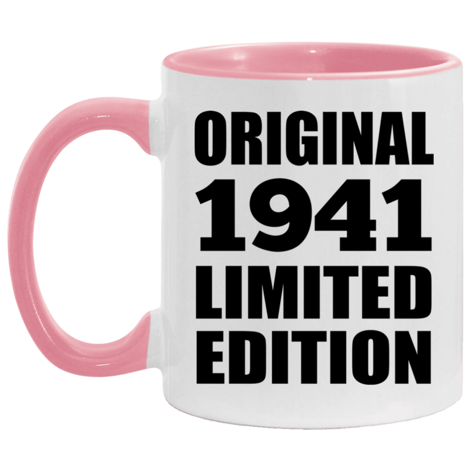 83rd Birthday Original 1941 Limited Edition - 11oz Accent Mug Pink