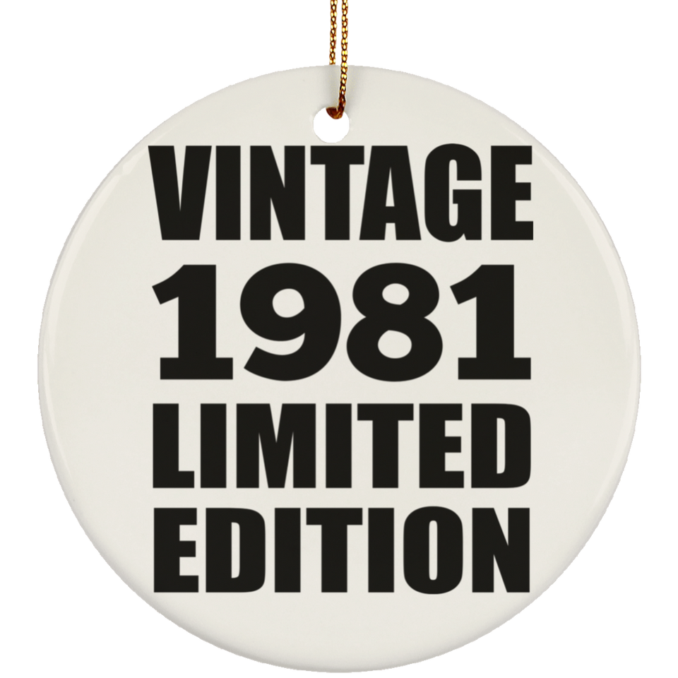 43rd Birthday Vintage 1981 Limited Edition - Circle Ornament