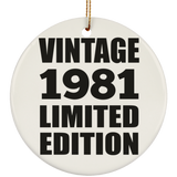 43rd Birthday Vintage 1981 Limited Edition - Circle Ornament