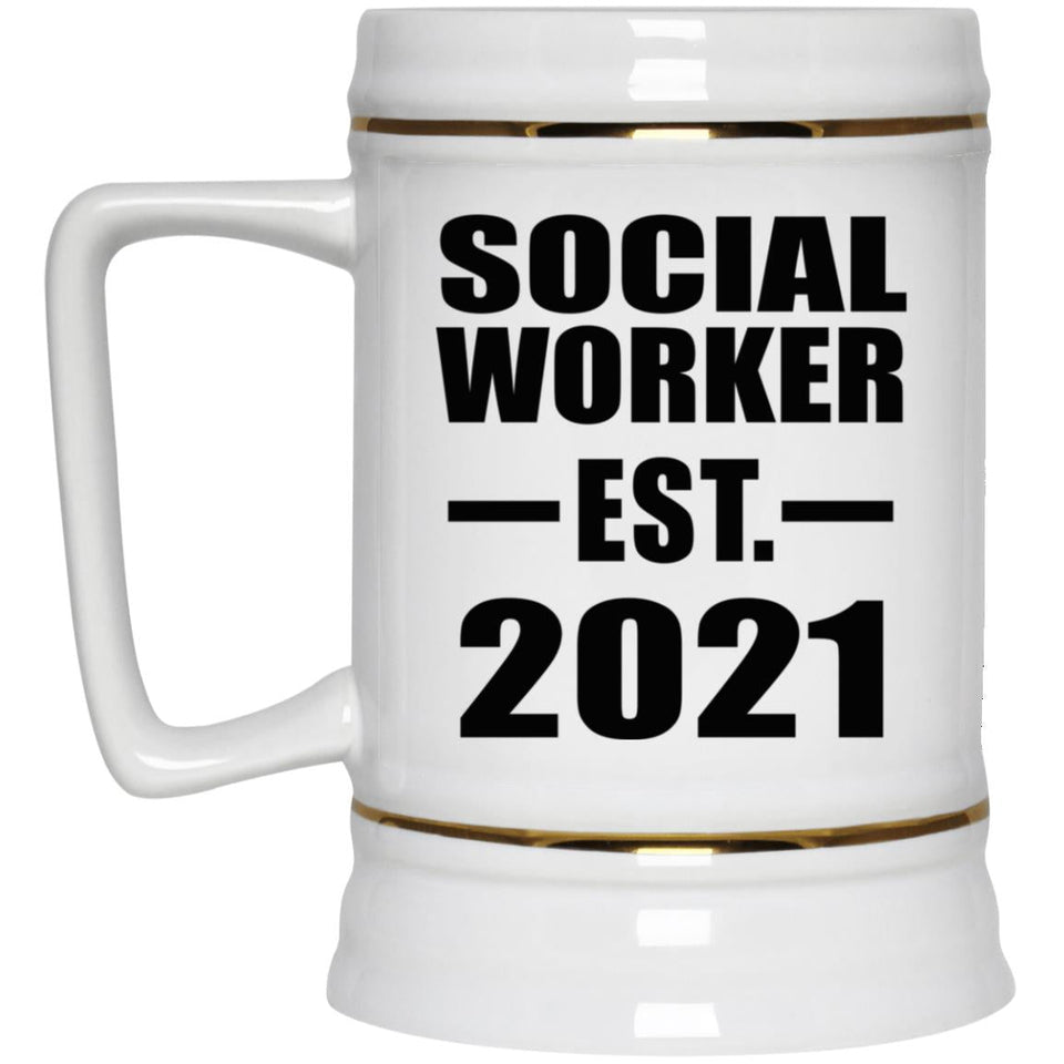 Social Worker Established EST. 2021 - Beer Stein