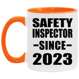 Safety Inspector Since 2023 - 11oz Accent Mug Orange