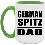 German Spitz Dad - 15oz Accent Mug Green
