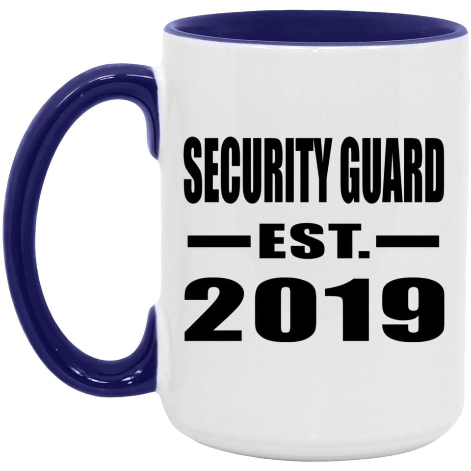 Security Guard Established EST. 2019 - 15oz Accent Mug Purple