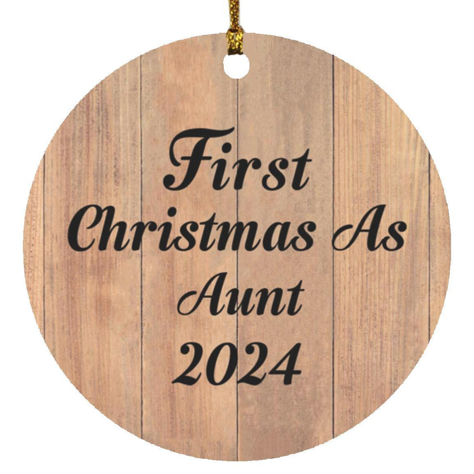 First Christmas As Aunt 2024 - Circle Ornament C