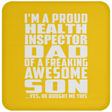 Proud Health Inspector Dad Of Awesome Son - Drink Coaster