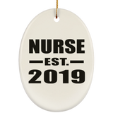 Nurse Established EST. 2019 - Oval Ornament