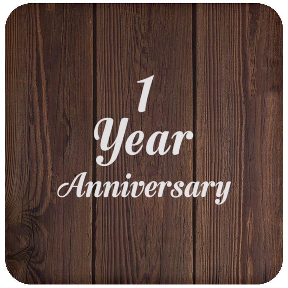 1st Anniversary 1 Year Anniversary - Drink Coaster D