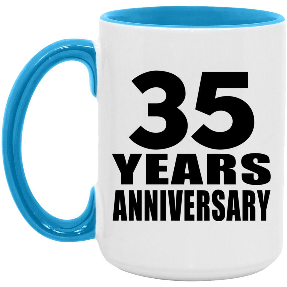35th Anniversary 35 Years - 15oz Accent Mug Blue