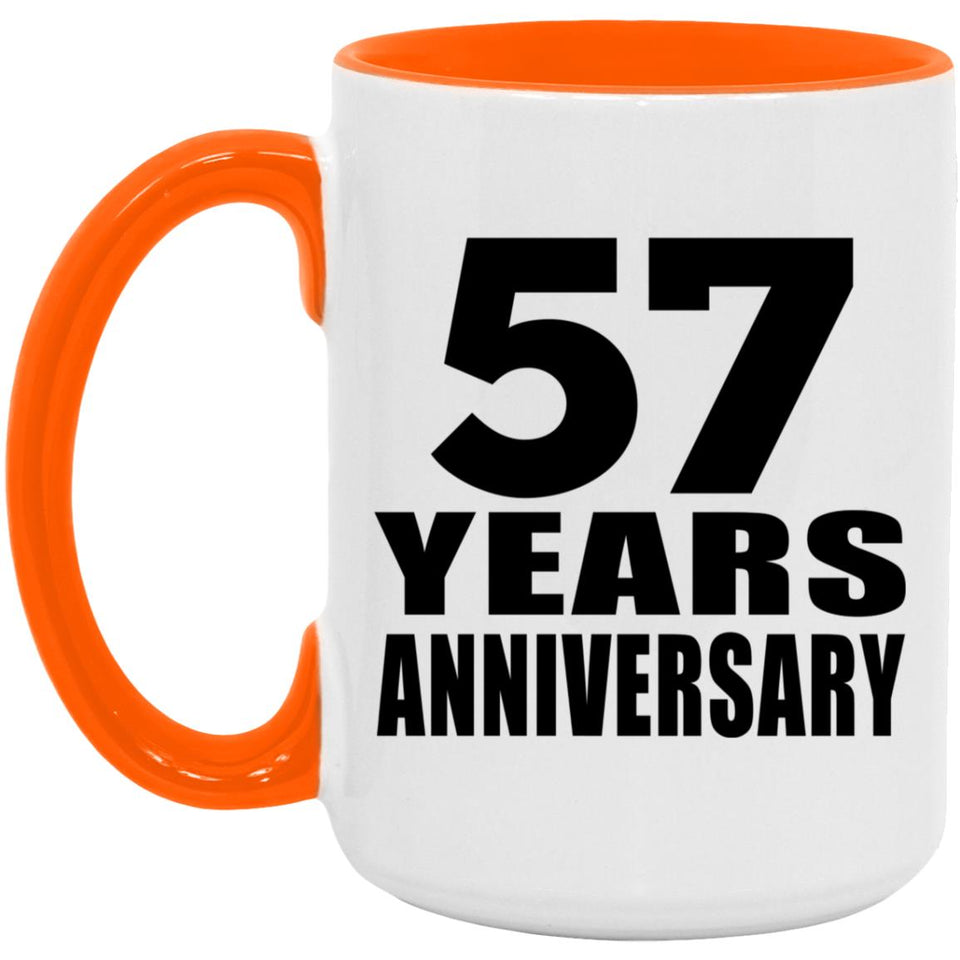 57th Anniversary 57 Years Anniversary - 15oz Accent Mug Orange