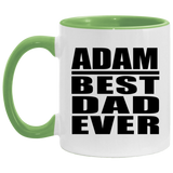 Adam Best Dad Ever - 11oz Accent Mug Green