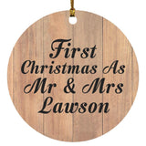 First Christmas As Mr & Mrs Lawson - Circle Ornament C