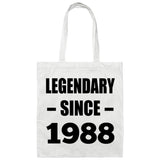 36th Birthday Legendary Since 1988 - Tote Bag White