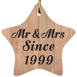 25th Anniversary Mr & Mrs Since 1999 - Star Ornament C