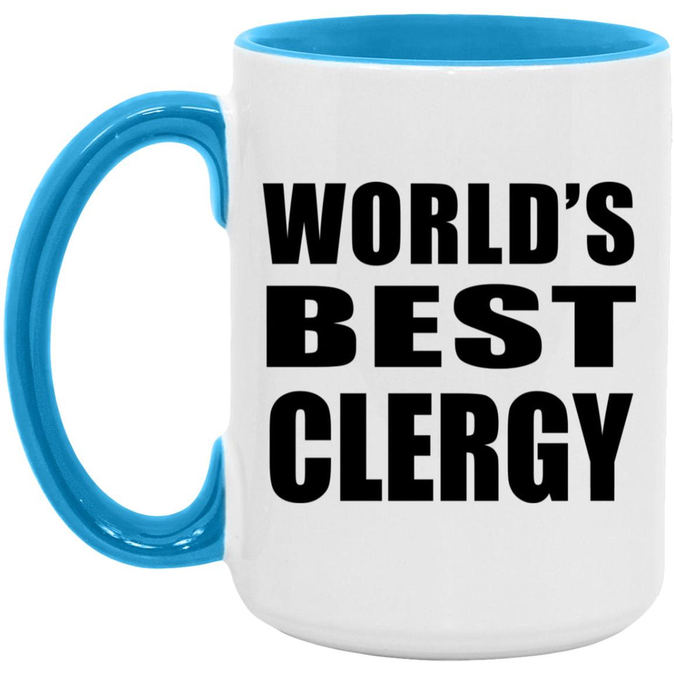 World's Best Clergy - 15oz Accent Mug Blue