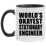 World's Okayest Stationary Engineer - 11oz Accent Mug Black
