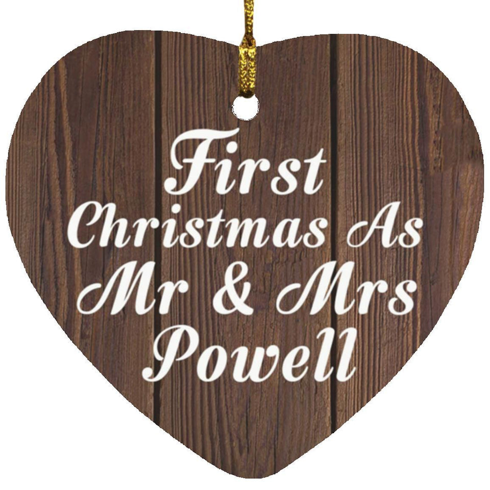 First Christmas As Mr & Mrs Powell - Heart Ornament D