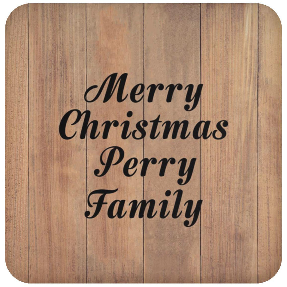 Merry Christmas Perry Family - Drink Coaster C