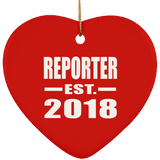 Reporter Established EST. 2018 - Heart Ornament