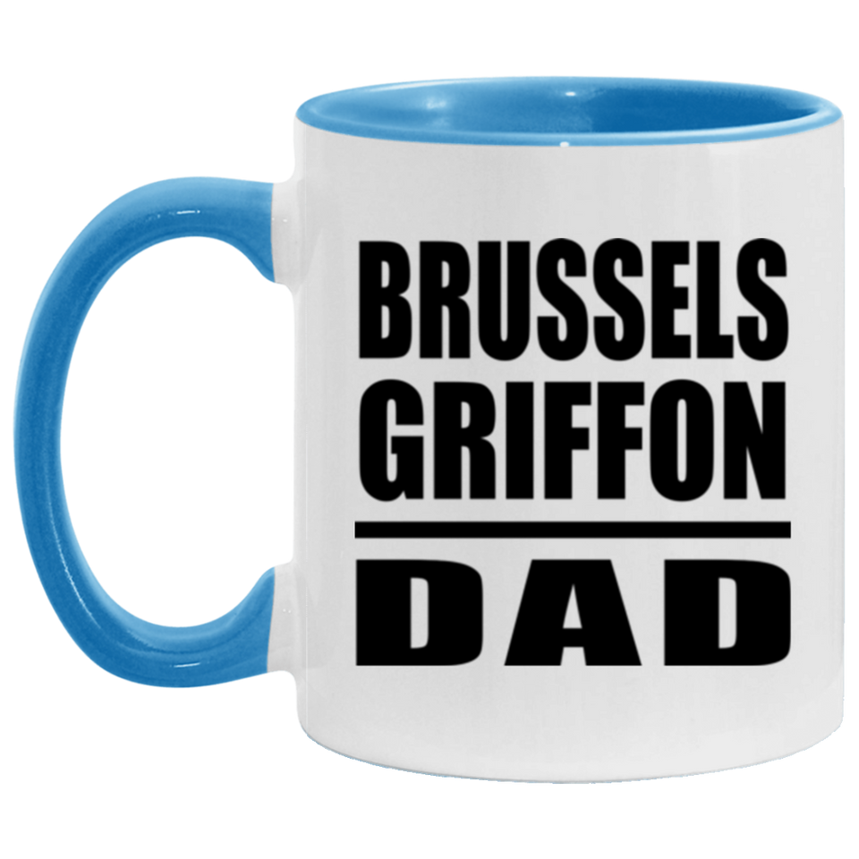 Brussels Griffon Dad - 11oz Accent Mug Blue