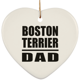 Boston Terrier Dad - Heart Ornament