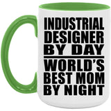 Industrial Designer By Day World's Best Mom By Night - 15oz Accent Mug Green