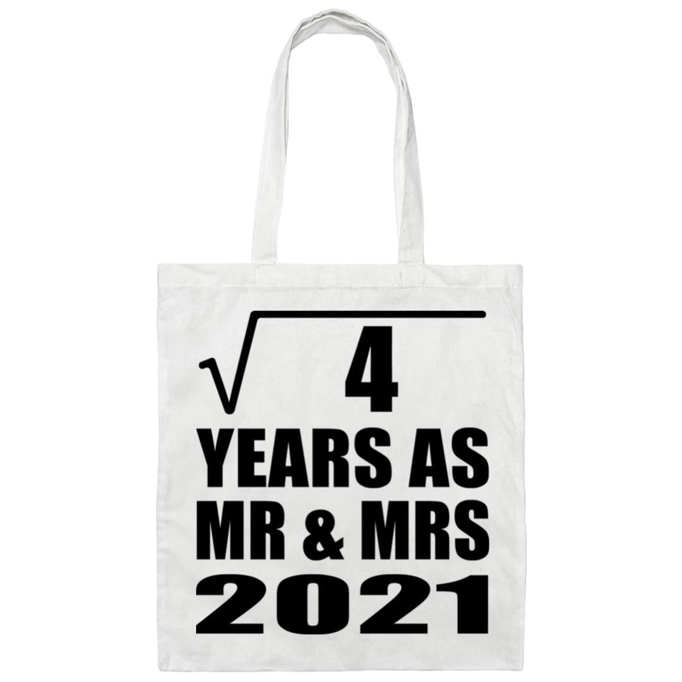 2nd Anniversary Square Root of 4 Years As Mr & Mrs 2021 - Tote Bag White