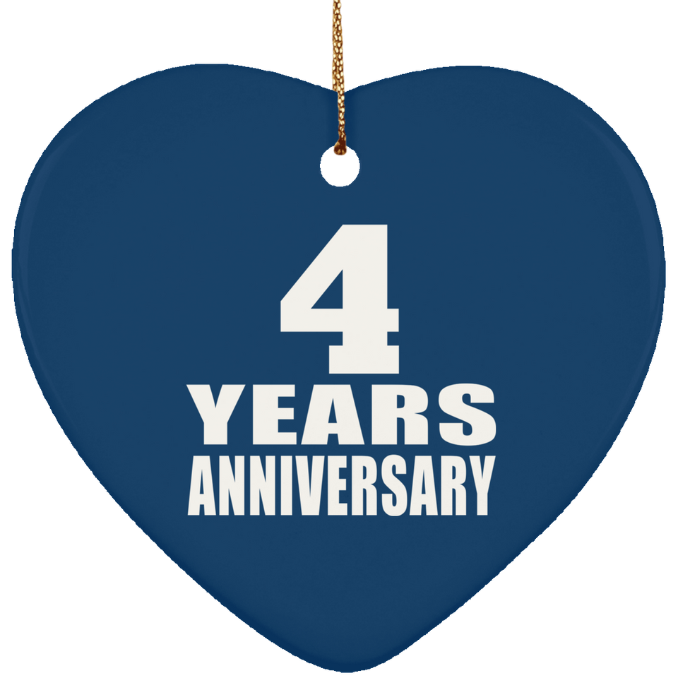 4th Anniversary 4 Years - Heart Ornament