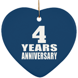 4th Anniversary 4 Years - Heart Ornament