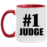 Number One #1 Judge - 11oz Accent Mug Red