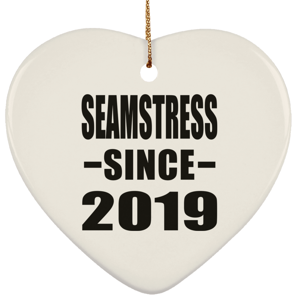 Seamstress Since 2019 - Heart Ornament