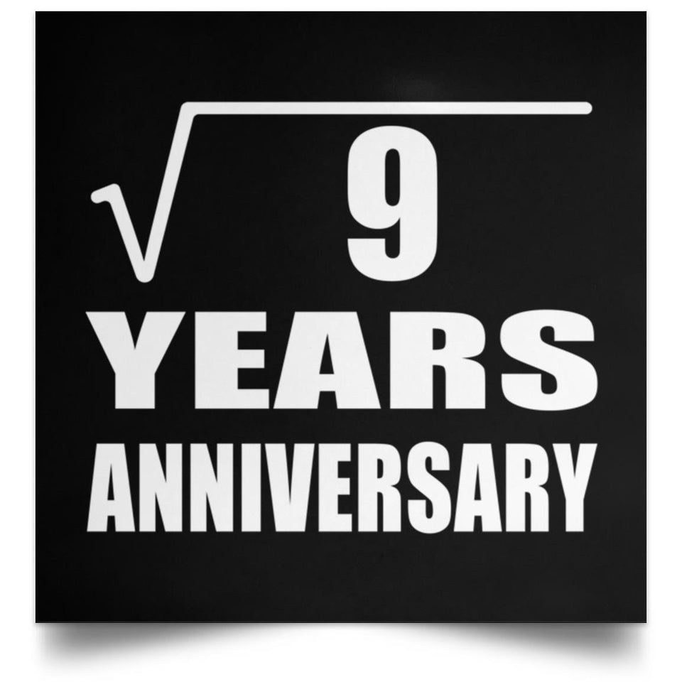 3rd Anniversary Square Root of 9 Years Anniversary - Poster Square