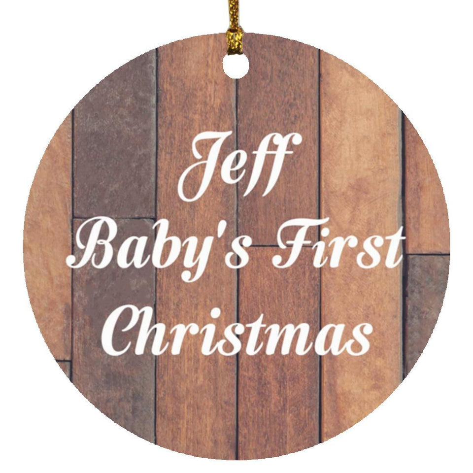 Jeff Baby's First Christmas - Circle Ornament E
