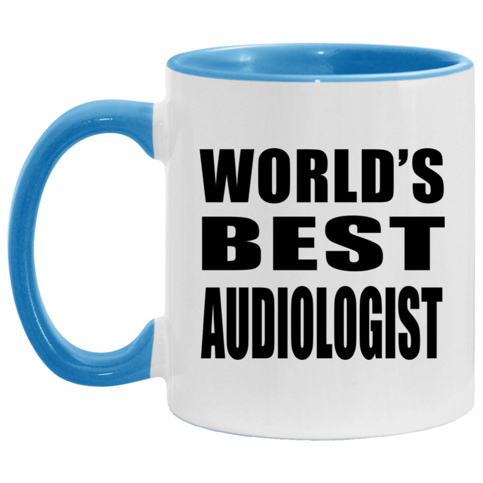 World's Best Audiologist - 11oz Accent Mug Blue