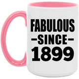125th Birthday Fabulous Since 1899 - 15oz Accent Mug Pink