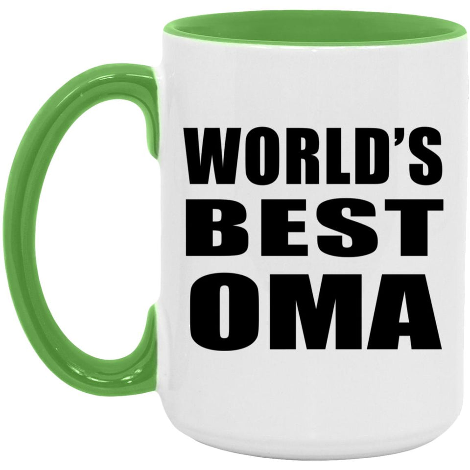 World's Best Oma - 15oz Accent Mug Green