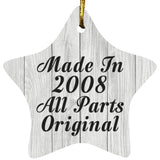 16th Birthday Made In 2008 All Parts Original - Star Ornament F