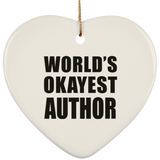World's Okayest Author - Heart Ornament
