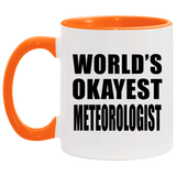 World's Okayest Meteorologist - 11oz Accent Mug Orange