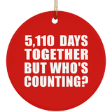 14th Anniversary 5,110 Days Together But Who's Counting - Circle Ornament
