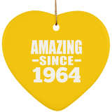 60th Birthday Amazing Since 1964 - Heart Ornament