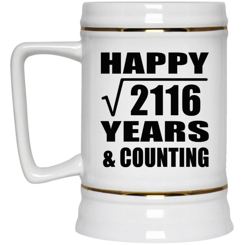 Happy 46th Anniversary Square Root of 2116 Years & Counting - Beer Stein