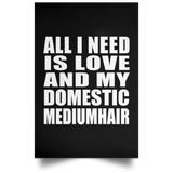 All I Need Is Love And My Domestic Mediumhair - Poster Portrait