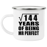 12th Anniversary Square Root of 144 Years of Mr Perfect - 12oz Camping Mug