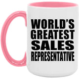 World's Greatest Sales Representative - 15oz Accent Mug Pink
