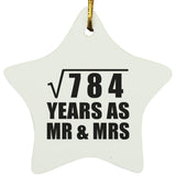 28th Anniversary Square Root of 784 Years As Mr & Mrs - Star Ornament