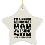 Proud Accountant Dad Of Awesome Son - Star Ornament