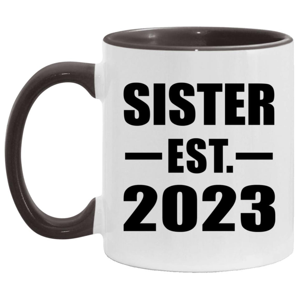 Sister Established EST. 2023 - 11oz Accent Mug Black