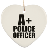 A+ Police Officer - Heart Ornament